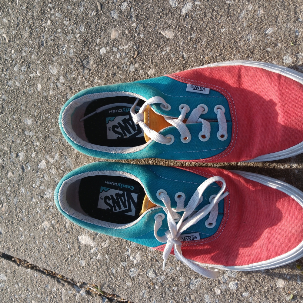 Vans Orange and Turqouise Sneakers Vibrant Canvas Low-Top